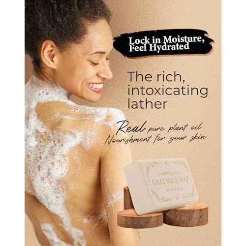 Australian Goat Milk Soap,Helps Moisturize,Smooth & Cleanse Skin,Triple-milled Bar Soap with Cocoa Butter,Aloe Vera and Pure Plant Oil,Body Soap Bars 6.3 oz for Adults & Babies,Pack of 4