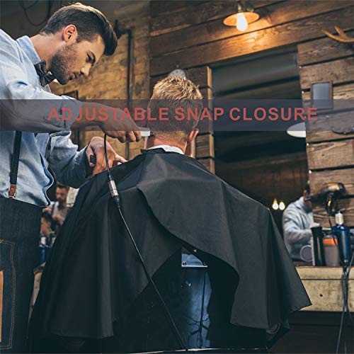 5 Pack Barber Cape for Men, Salon Large Hair Cutting Cape, 64"x56" Nylon Waterproof Haircut Cape with Adjustable Snap Closure Color Capes, Professional Stylist Hairdresser Apron Adults -Black