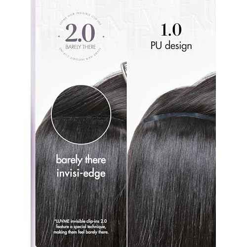 LUVME Invisible Clip in Hair Extensions Silky Straight Real Human Hair, Remy Hair Clip ins for Women, Natural Human Hair, 24 inch 110g 6Pcs, Natural Black