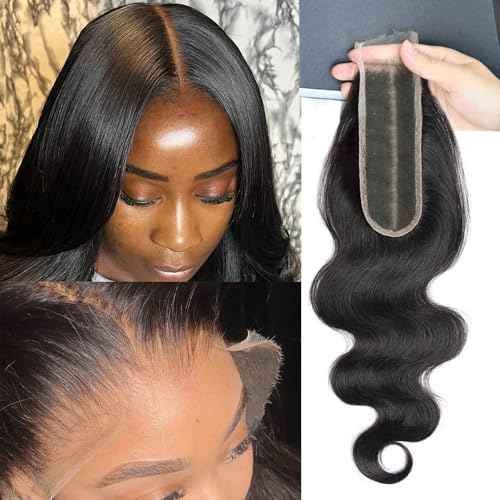 20 Inch 2x6 HD Lace Closure Only Body Wave 12A Brazilian Skin-Like Closure Human Hair 100% Virgin Remy Hair Frontal HD Lace Pre Plucked With Baby Hair Natural Black