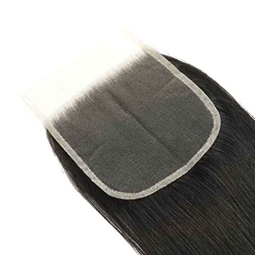 5x5 Closure Straight Transparent HD Lace Closure 12A Brazilian Virgin Human Hair Closure Free Part Pre Plucked with Baby Hair Natural Color 20 Inch