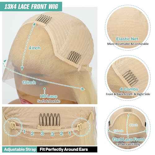 613 Blonde Body Wave Lace Front Wigs Human Hair 13X4 Lace Front Wigs Human Hair 200 Density 613 HD Lace Frontal Wigs Pre Plucked For Women 30 Inch