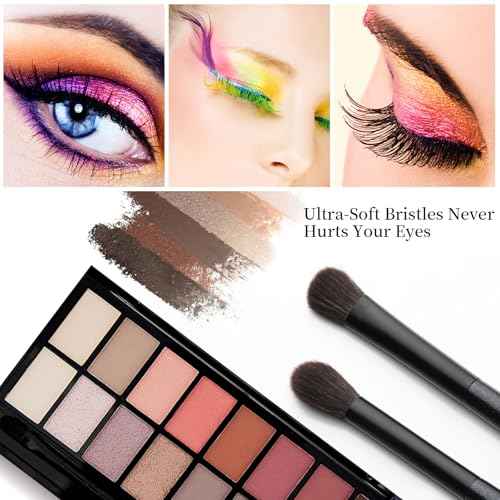 Eye Makeup Brush Set, 6 Pcs Professional Blending Eyeshadow Makeup Brushes for Concealer Eyebrows Eyeliner, Soft Hairs & Wood Handle¡¦¡¦ (black 6pcs)