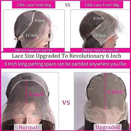 Hswpawk Lace Front Wigs Human Hair Pre Plucked 180% Density 13x6 Deep Wave Wigs Human Hair Glueless Wigs for Women Curly Wigs HD Transparent Lace Frontal Wigs Natural Color 22 Inch