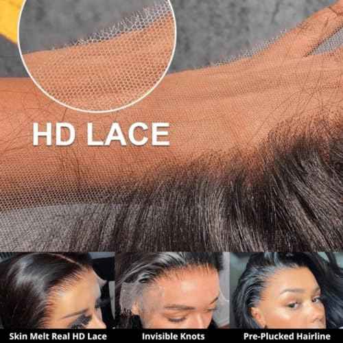 Grand Nature 5x5 HD Lace Closure, Virgin Human Hair Lace Closure Body Wave, Pre Plucked Natural Hair Line With Bleachable Knots