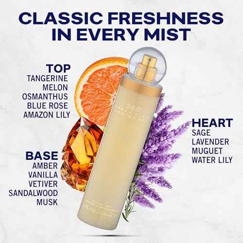 Perry Ellis 360¡Æ Body Spray for Women - Fruity, Floral Body Mist, Perfumes for Women, EDT, Long Lasting Fragrance, Eau De Parfum with Fresh Scent - 8 fl oz