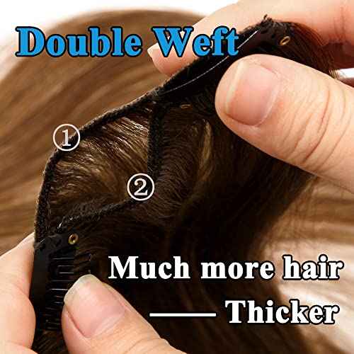MY-LADY #27 Dark Blonde Double Weft Clip in 100% Remy Human Hair Extensions 14''-22'' Grade 7A Quality Full Head Thick Thickened Long Soft Silky Straight 8pcs 18clips for Women Beauty 22"/22 inch 160g