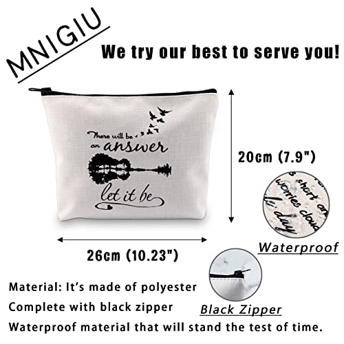 MNIGIU Song Lyrics Inspired Gift There Will Be Answer Let It Be Cosmetic Bag Music Album Gift Music Fan Gift