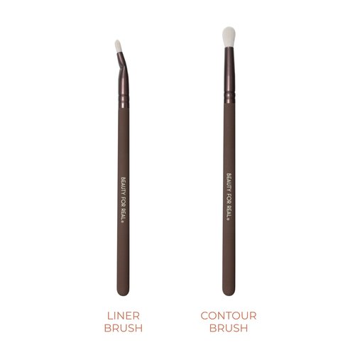 Beauty For Real Perfect Precision I-Brush Set - Includes 5 Total Brushes: Angle/Spoolie, Shader, Blender, Contour & Liner - Vegan & Cruelty Free