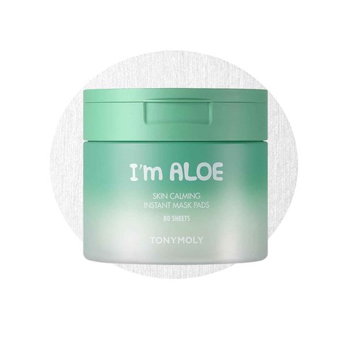 TONYMOLY I’m Aloe Skin Calming Mask Pads 80 Biodegradable Sheets for Sensitive, Dry Skin Hydrating, Moisturizing, Soothing Korean Skincare