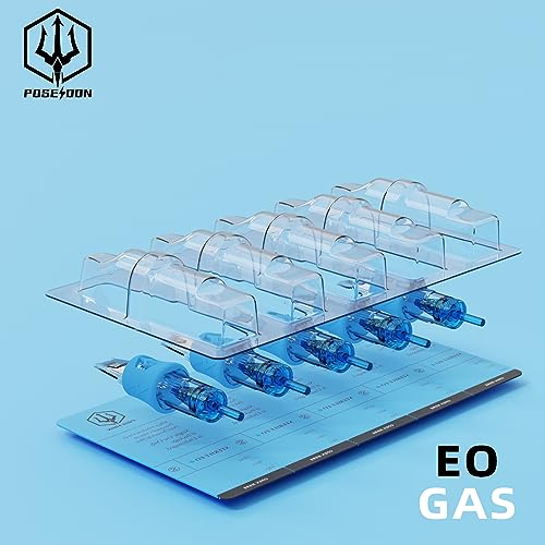 POSEIDON Professional Tattoo Cartridges Needles 50-Pack, Assorted Sizes #10 Round Liner Shader Curved Magnum, 3RL/5RL/7RL/9RL/11RL/3RS/9RM/15RM/9M1/15M1, Disposable Needles with Membrane,Universal Fit