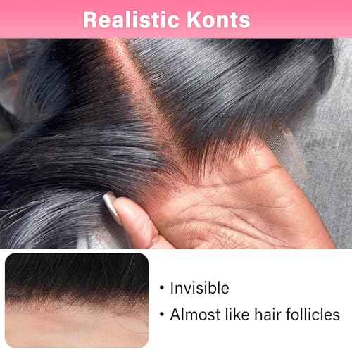 WOWANGEL 5x5 0.095mm Ultra-Thin Skinlike Real HD Lace Frontal & Closure,Body Wave Natural Hairstyles,Pre-Plucked Invisible Hairline,Unprocessed Virgin Human Hair,Invisible Knots HD Lace,20inch
