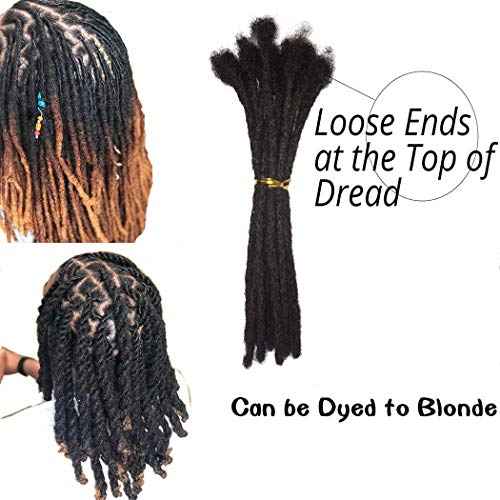 100% Human Hair Dreadlocks Extension Handmade Locs Small Size(diameter 0.4cm) 14inch 40 Strands/pack Natural Black #1B