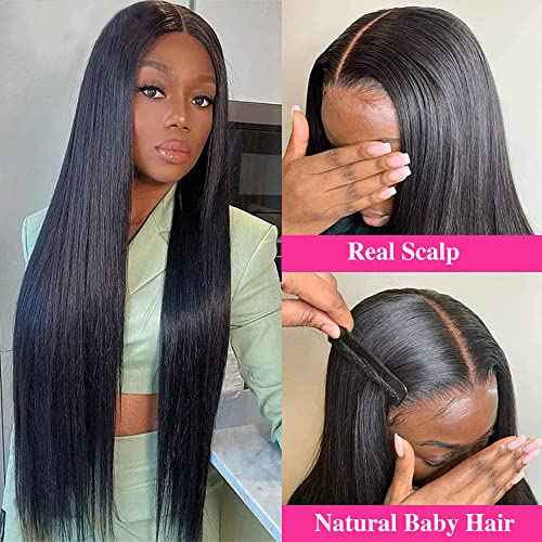 200% Density V Part Wig Human Hair Straight Human Hair Glueless Wigs with Drawstring Upgrade U Part Human Hair Wig for Women No Leave Out No Sew In Natural Color 20 Inch