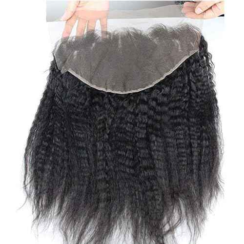 Dreambeauty 13¡¿6" Transparent Full Lace Frontal Closure Kinky Straight Ear to Ear Free Part Unprocessed Brazilian Virgin Human Hair Extensions With Baby Hair Bleached Knots Natural Color (22 Inch)