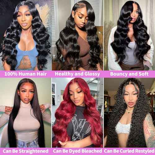 12A Human Hair Bundles 22 24 26 Inch Body Wave Bundles Human Hair 100% Unprocessed Brazilian Virgin Hair Body Wave 3 bundles Deals Human Hair Extensions Quick Weave for Women Natural Black