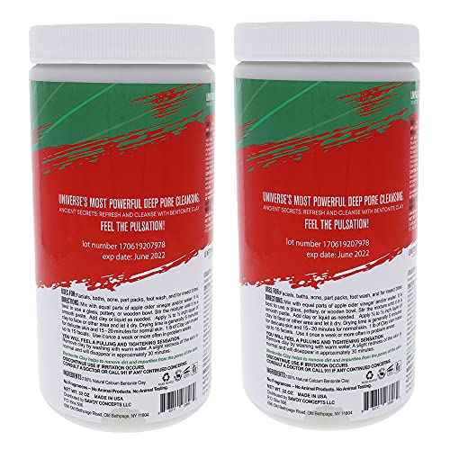 Mayan Magic Mud Powerful Deep Pore Cleansing Calcium Bentonite Clay - 4 lbs (2 Pc) - Bulk Natural Face Mask Peel for Men and Women - USA Made Full Facial Skin Care - Spa Skin Cleanser Beauty Products