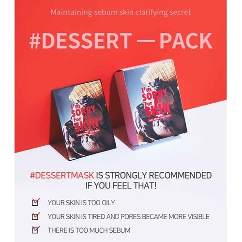 I'M SORRY FOR MY SKIN Jelly Face Mask Korean Skin Care, Hydrating Face Masks Skincare Set, Self Care Items for Glow Beauty, Teacher Appreciation Gifts for Women, Pack of 10 (Dessert Pore Care Mask)
