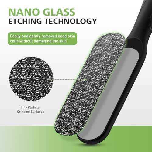 BALUCA Hard Skin Remover Nano Glass Foot File - Foot Callus Remover, Durable Foot Scrubber, Dead Skin Remover, Hygienic Pedicure Tool, Long Lasting Foot Buffer, Soft Smooth Feet, Black