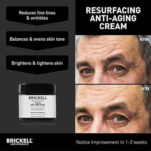 Brickell Men's Products Resurfacing Anti-Aging Face Cream For Men, Natural and Organic Face Moisturizer, Vitamin C Cream For Wrinkles, 2 Ounce, Scented