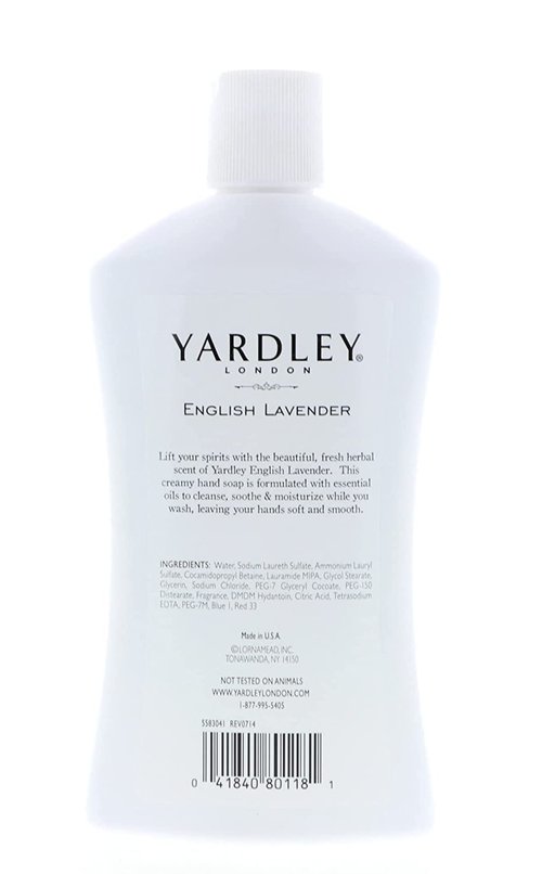 Yardley London English Lavender, Luxurious Hand Soap, Moisturizes & Soothes with Essential Oils, 16 FL OZ (473ml) - 3 Pack