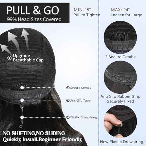 28 inch Body Wave Lace Front Wigs Human Hair 200% Density Pull Go 13x6 HD Transparent Glueless Human Hair Wig for Women Pre Plucked Pre Cut Bleached Knots with Baby Hair
