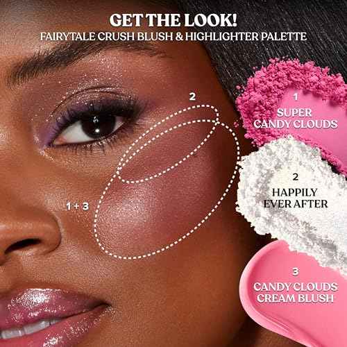 Too Faced Fairytale Crush Blush & Highlighter Set | Moon Crush Highlighter + Cloud Blush Face Palette Gift Set