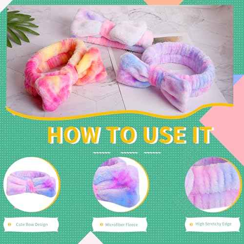 WSYUB Headband for Washing Face, Spa Headband for Teen Girls Skin Care and Makeup, with Hair Scrunchies