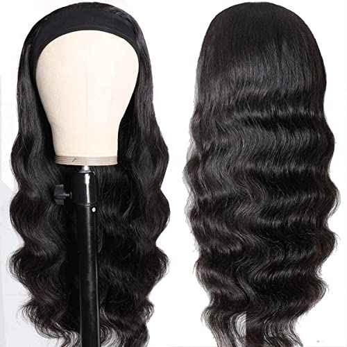 Sungirl Headband Wig Human Hair Body Wave Headband Wigs for Black Women 26 Inch None Lace Front Wig Wear and Go Glueless Machine Made Brazilian Virgin Body Wave Natural Color