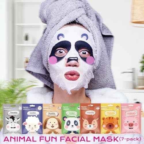7PCS Kids Face Mask Set Spa Treatment Facial Mask for Kids, Moisturizing Spa Party Facial Mask Skincare Set