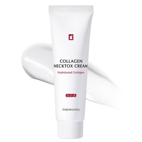 TOSOWOONG Collagen Necktox Cream with Collagen and Hyaluronic Acid for Neck Firming, Anti-aging, Wrinkles and Tightening, Korean Skin Care, 50ml, 1.69 fl. oz.