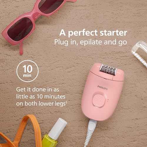 Philips Epilator Series 2000, Corded Epilator for Legs and Body, Hair Removal Device for Women, Model BRE227/00
