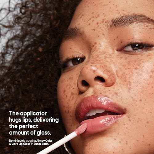 Almay Color & Care Hydrating Lip Gloss, Soft Natural Hues, Prebiotic Complex, Hyaluronic Filling-Sphere Technology, 200 Rose Glow, 0.1 Fl Oz