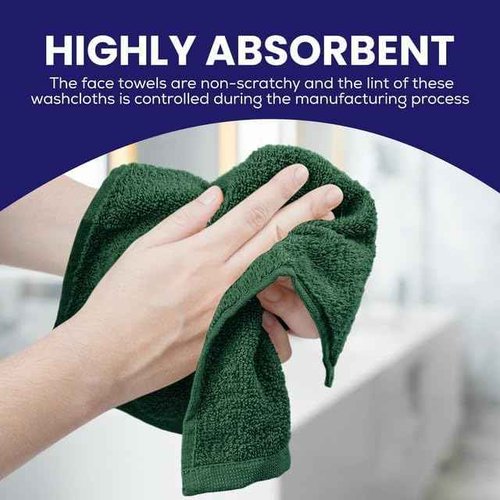 Linteum Textile Supply Premium 12x12 Washcloth (Hunter Green) – 100% Ring Spun Cotton Zero Twist Towels | Absorbent, Quick Dry, Durable for Bathroom, Spa, Gym (12 Pack)