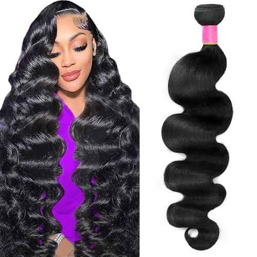 12A Human Hair Bundles Body Wave 20Inch One Bundle 100% Unprocessed Brazilian Virgin Hair Bundles Double Weft Weave Body Wave Human Hair Natural Black Color