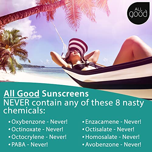 All Good Sunstick - Face Sunscreen, Water Resistant, UVA/UVB Broad Spectrum SPF 30+, Coral Reef Friendly - Beeswax, Zinc, Vitamin E, Shea Butter (Coconut)(2-Pack)