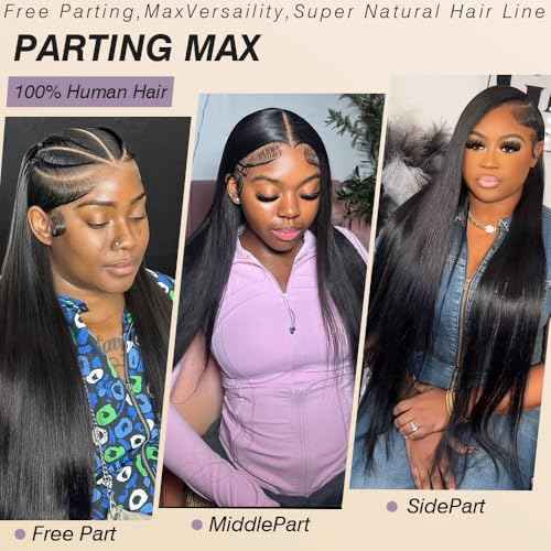 Beauty Queen 16A Straight Lace Front Wigs Human Hair 13x4 HD Lace Wigs Pre Plucked 220 Density 20 Inch Straight Human Hair Wigs Brazilian Remy Human Hair Frontal Wig for Women Natural Black Color
