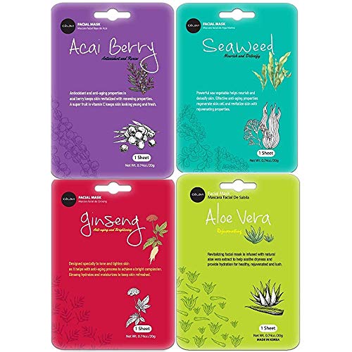 celavi Face Mask Set Korean Beauty Essence Facial Paper Sheet Mask Korea Skin Care Moisturizing 12 New flavors K-Beauty Skincare 12 masks in a pack Made in Korea