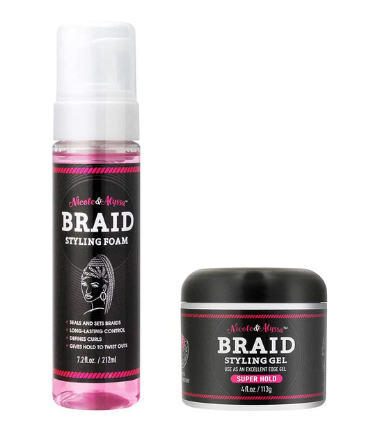 Nicole & Alyssa - Braid Styling Combo (Foam 7.2oz + Gel 4oz)