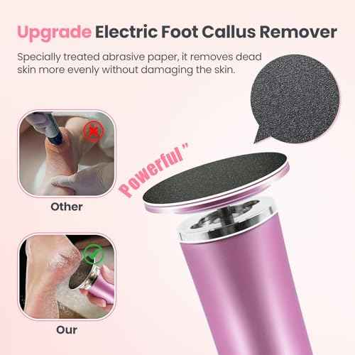 Electric Foot Callus Remover with 36 in 1 Pedicure Kit | Adjustable Speed | Up to 800 RPM | 60 Pcs Sandpaper Discs | Professional Electric Callus Remover for Feet for Dead Skin and Calluses