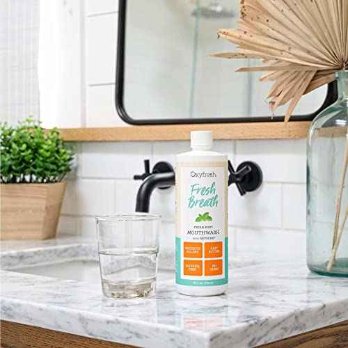 Oxyfresh Fresh Mint Flavored Mouthwash for Adults, Fresh Breath & Bad Breath Treatment ? Dentist Recommended for Long - Lasting Fresher & Healthy Gums - Alcohol & Fluoride Free - 16 Fl Oz (Pack of 3)