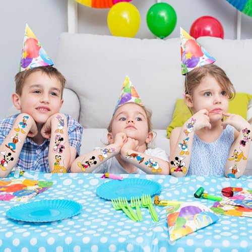 Mouse Birthday Party Supplies, 34Pcs Temporary Tattoos Party Gifts, Removable Tattoo Stickers for Goody Bag Treat Bag Stuff for Mickey Birthday Party Decoration