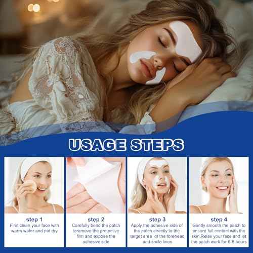 Forehead Wrinkle Patches and Smile Line Patches with Hyaluronic Acid, Aloe, Collagen & Vitamin E£¬Overnight Facial Wrinkle Patches to Lift Smile Lines for Women for Smoothing and Firming(36pcs)