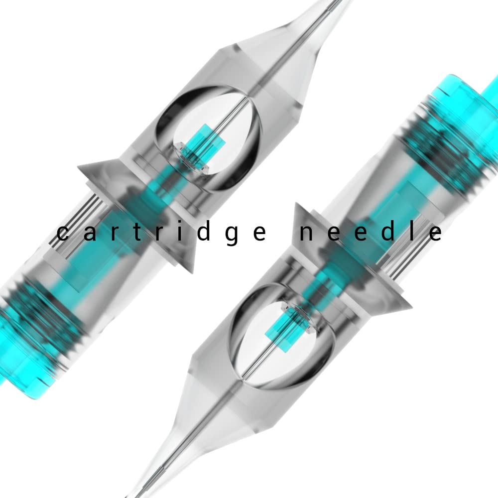 STIGMA Aquamarine Knight Tattoo Cartridges #12(7RS) 20Pcs Round Shader 0.35mm Standard M-Taper Disposable Tattoo Needle Cartridges with Membrane EN02B-20-1207RS