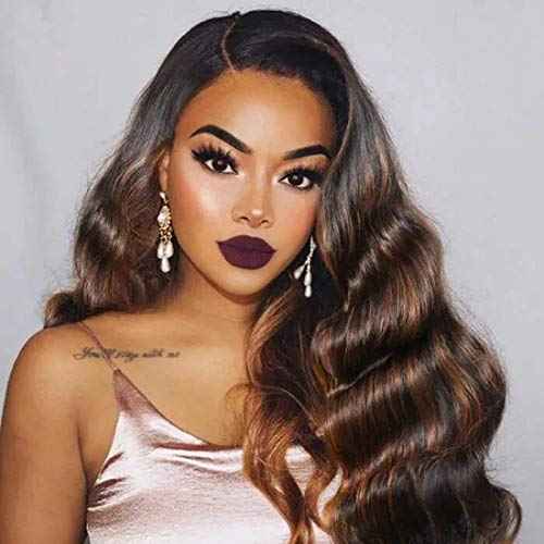 UNice Brown Highlight Body Wave Human Hair Weave 3 Bundles 10 12 14 inch, Brazilian Remy Hair Ombre Blonde Human Hair Wavy Weaves Sew in Piano Color TFB30
