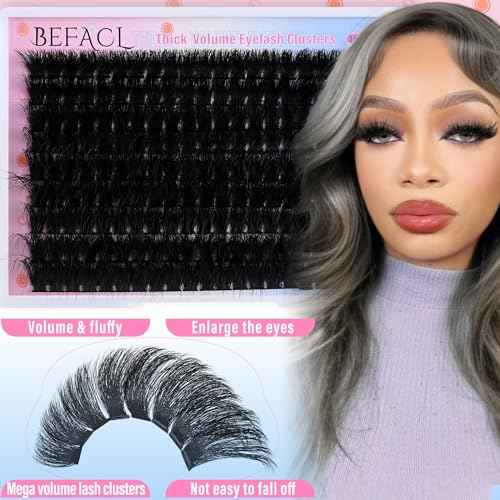 Lash Clusters Eyelash Extensions 280D Individual Eyelashes 14-25mm DIY Lashes Extension Mega Volume False Eyelashes by BEFACL(Dramatic)