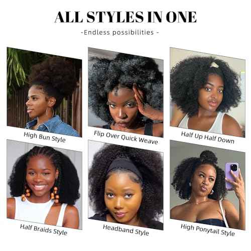 Afro Kinky Curly Human Hair Wig 4x4 HD Lace Front Wigs 210 Density Glueless Wigs Human Hair Pre Plucked Brazilian Kinky Curly Wigs in Curly Edges for Black Women