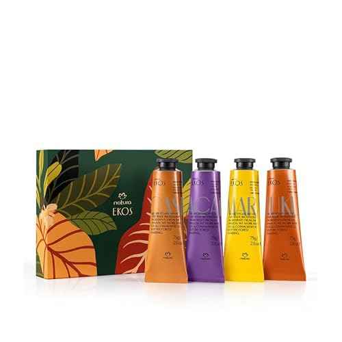 natura - Deluxe Hand Cream Quartet Holiday Set ? Vegan Brazilian Hand Cream Gift Collection ? Brazil Nut, Passion Fruit, A?a? & Cumaru ? Nourishing Moisturizer for Dry Hands ? Full Size 2.6 oz