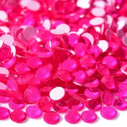 Blinginbox Flatback Glass Rhinestones,Neon Gems 1440pcs Non Hotfix Crystal Rhinestones for Nail Crafts Clothes Tumblers Face Makeup,Rose Neon,SS20