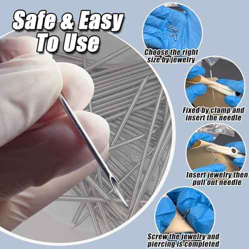 Body Piercing Kit 66PCS Professional Piercing Kit Includeds 50Mixed 12G 14G 16G 18G 20G Ear Nose Piercing Needles 6no pull piercing disc 6Clean Tools 4Gloves for Ear Nose Piercing Kit
